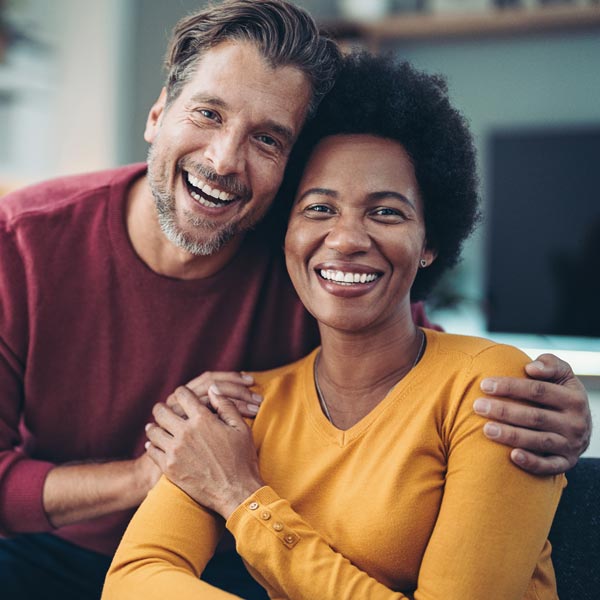 smiling middle aged couple